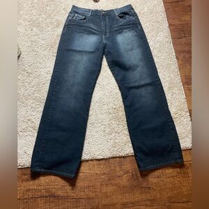 Circuit Y2K women’s Sz 34 ultra high rise wide leg stitch detail jeans black